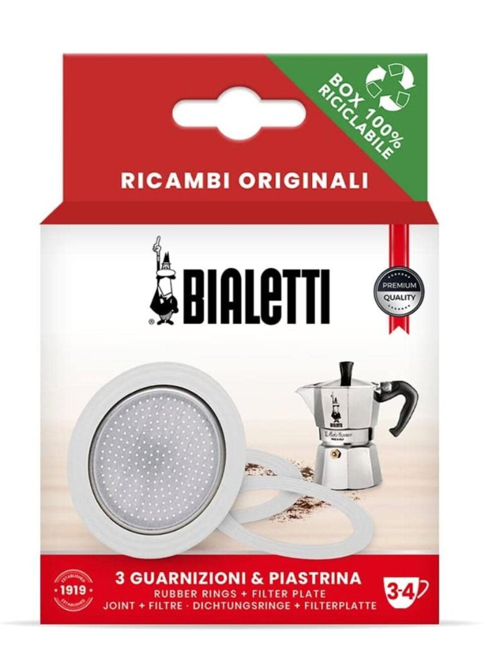 Bialetti Spare Parts, Includes 3 Gaskets and 1 Plate, Compatible with Moka Expre